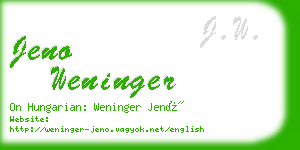 jeno weninger business card